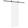 Porte Coulissante avec Kit de Matériel Blanche 73.5x211 cm Bois Massif Pin 
