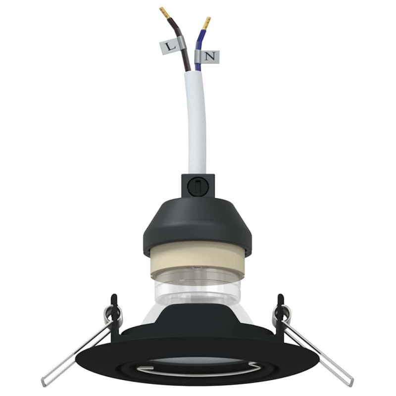 Spotlights encastrés 6 pcs Ronds GU10 Noir Ø90 mm Acier 