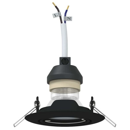 Spotlights encastrés 6 pcs Ronds GU10 Noir Ø90 mm Acier 