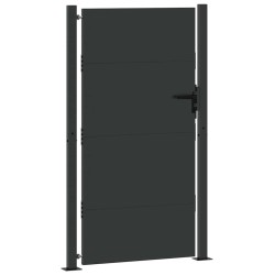Porte de Jardin Noir 105 x 200 cm Acier peint par poudre 