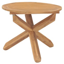 Table à dîner de jardin Ø90x75 cm Bois de teck massif 