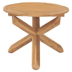 Table à dîner de jardin Ø90x75 cm Bois de teck massif 