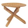 Table à dîner de jardin Ø90x75 cm Bois de teck massif 