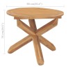 Table à dîner de jardin Ø90x75 cm Bois de teck massif 