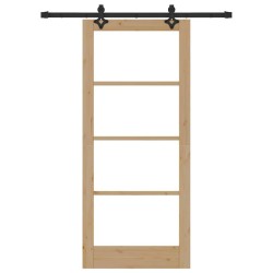 Set de Porte Coulissante avec Quincaillerie 86x198,5 cm Bois Massif Pin 