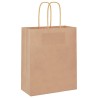 Sacs en papier 50 pcs avec poignées marron 18x8x22 cm 