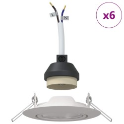Spots Encastrés 6 pcs Ronds GU10 Blanc Ø90 mm Acier 