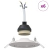 Spots Encastrés 6 pcs Ronds GU10 Blanc Ø90 mm Acier 