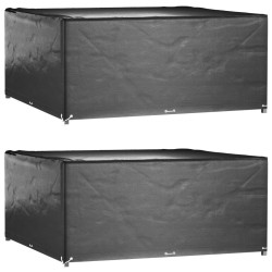 Housses de salon de jardin 2 pcs 16 œillets 250x250x90 cm carré 