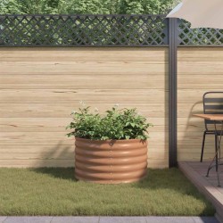 Lit de jardin surélevé marron avec finition bois 80x80x44 cm en acier 