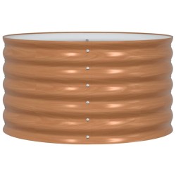 Lit de jardin surélevé marron avec finition bois 80x80x44 cm en acier 