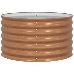 Lit de jardin surélevé marron avec finition bois 80x80x44 cm en acier 