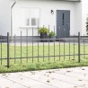 Clôture de jardin gris avec arc, 8,5 x 0,75 m en acier. 