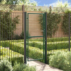 Portail de clôture acier 100x200 cm vert 