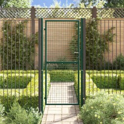 Portail de clôture acier 100x200 cm vert 