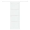 Porte coulissante avec ensemble de matériel blanc 78x211 cm en bois massif de pin 