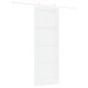Porte coulissante avec ensemble de matériel blanc 78x211 cm en bois massif de pin 