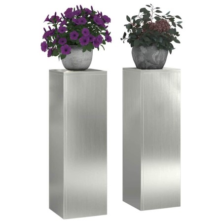 Supports de Plantes Extérieurs Pilier 2 pcs 24x24x75 cm Acier Galvanisé 