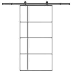 Porte coulissante et kit de quincaillerie 102,5x205cm Verre ESG 