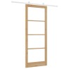 Porte Coulissante avec Set de Quincaillerie 'ORKDAL'Bois Massif & Verre 