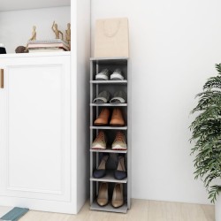 Armoire à chaussures Gris béton 27,5x27x102cm Bois d'ingénierie 