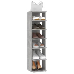 Armoire à chaussures Gris béton 27,5x27x102cm Bois d'ingénierie 