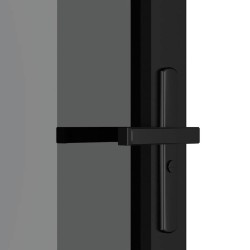 Porte intérieure 76x201,5 cm Noir Verre ESG et aluminium 