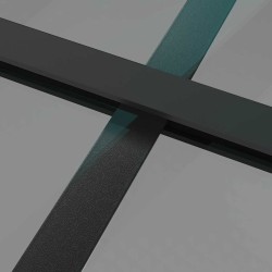 Porte intérieure 76x201,5 cm Noir Verre ESG et aluminium 