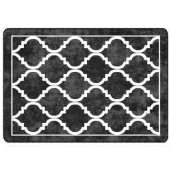 Tapis lavable noir et blanc 160x230 cm antidérapant 