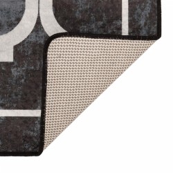Tapis lavable noir et blanc 160x230 cm antidérapant 