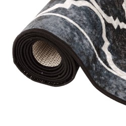 Tapis lavable noir et blanc 160x230 cm antidérapant 