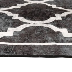 Tapis lavable noir et blanc 160x230 cm antidérapant 