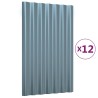 Panneaux de toit 12 pcs Acier enduit de poudre Gris 60x36 cm 
