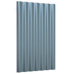 Panneaux de toit 12 pcs Acier enduit de poudre Gris 60x36 cm 