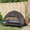 Lit pour chien surélevé avec toit amovible Marron XL Acier 