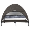 Lit pour chien surélevé avec toit amovible Marron XL Acier 