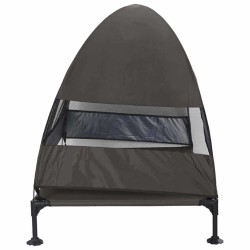 Lit pour chien surélevé avec toit amovible Marron XL Acier 