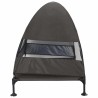 Lit pour chien surélevé avec toit amovible Marron XL Acier 