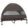 Lit pour chien surélevé avec toit amovible Marron XL Acier 