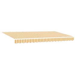 Auvent Rétractable Jaune et blanc 350x200 cm 