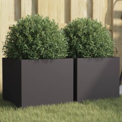 Jardinières 2 pcs noir 32x30x29 cm acier 