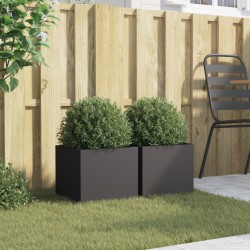 Jardinières 2 pcs noir 32x30x29 cm acier 