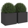 Jardinières 2 pcs noir 32x30x29 cm acier 