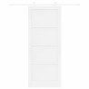 Porte coulissante avec kit de matériel blanche 86x211 cm en bois massif de pin 