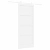 Porte coulissante avec kit de matériel blanche 86x211 cm en bois massif de pin 