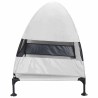 lit pour chien surélevé avec toit amovible gris argent XL acier 