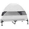 lit pour chien surélevé avec toit amovible gris argent XL acier 