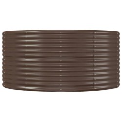 Lit surélevé de jardin Marron Acier enduit de poudre 