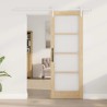 Porte coulissante avec kit de quincaillerie "ORKDAL" Bois massif & verre 
