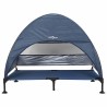 Lit pour chien surélevé avec toit amovible bleu marine XL Acier 